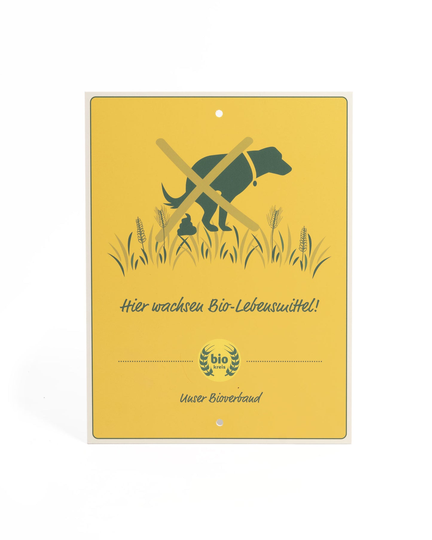 Hinweisschild: Hier wachsen Bio-Lebensmittel