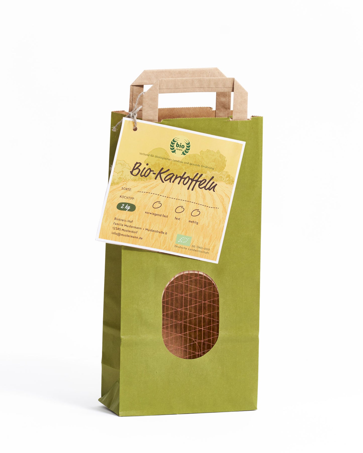 Kartoffeltüten mit Papier-Anhänger