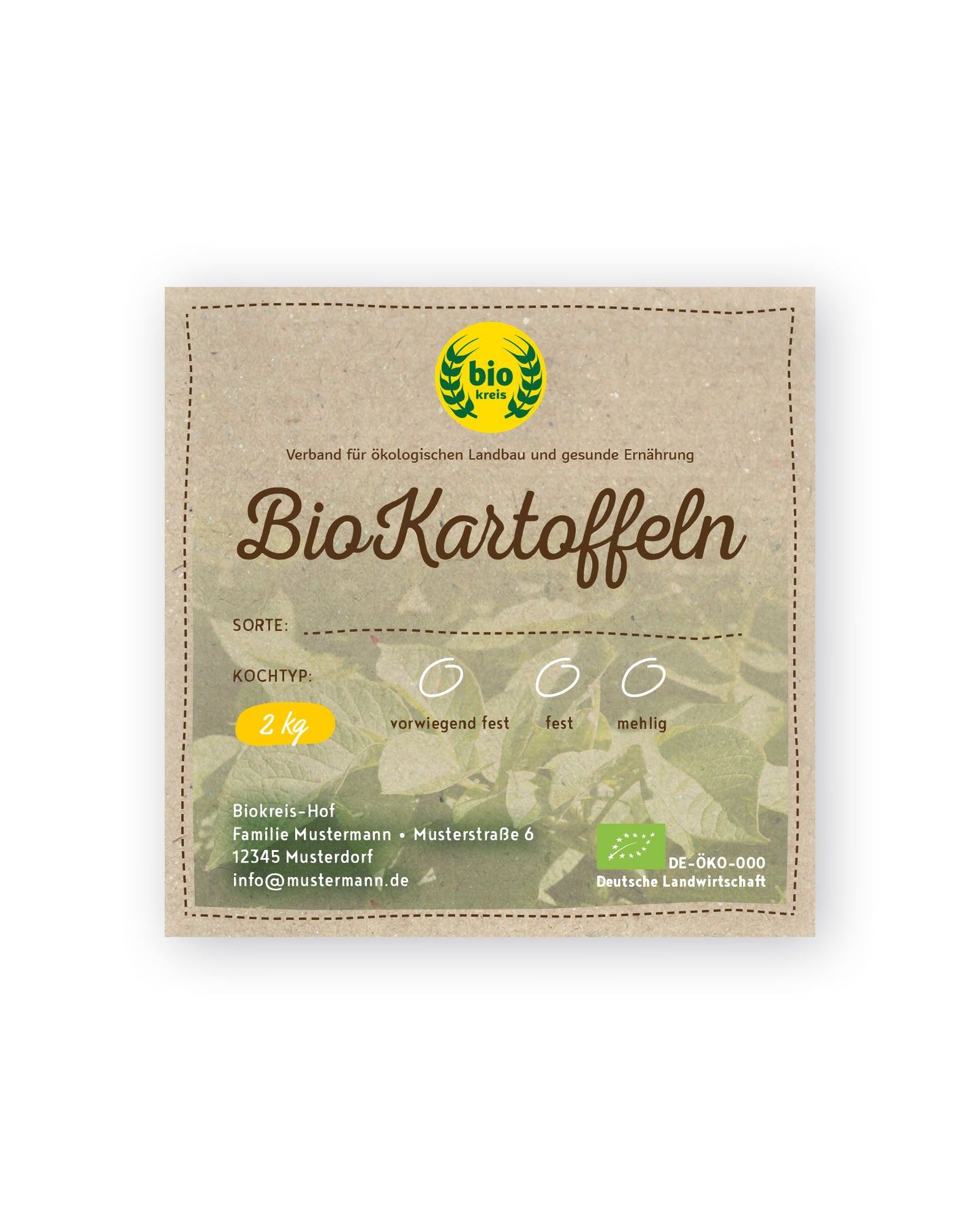 Papier-Anhänger für Kartoffeltüten