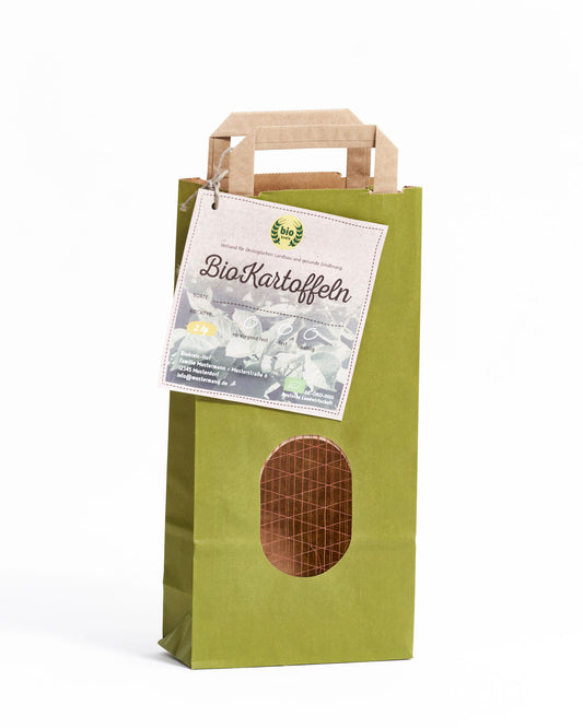 Kartoffeltüten mit Papier-Anhänger