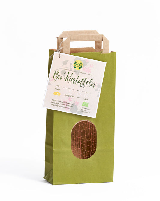 Kartoffeltüten mit Papier-Anhänger